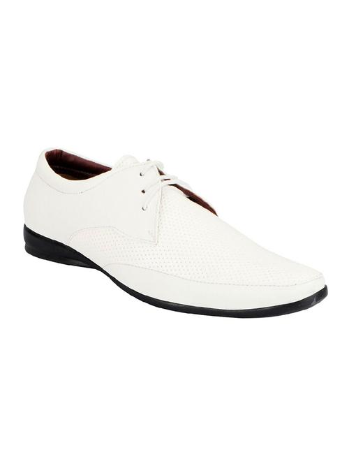 white leatherette lace-up derby - 14190617 - Very Small Image - 1