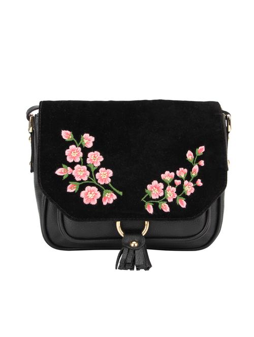 black leatherette regular sling bag - 14191804 - Very Small Image - 1