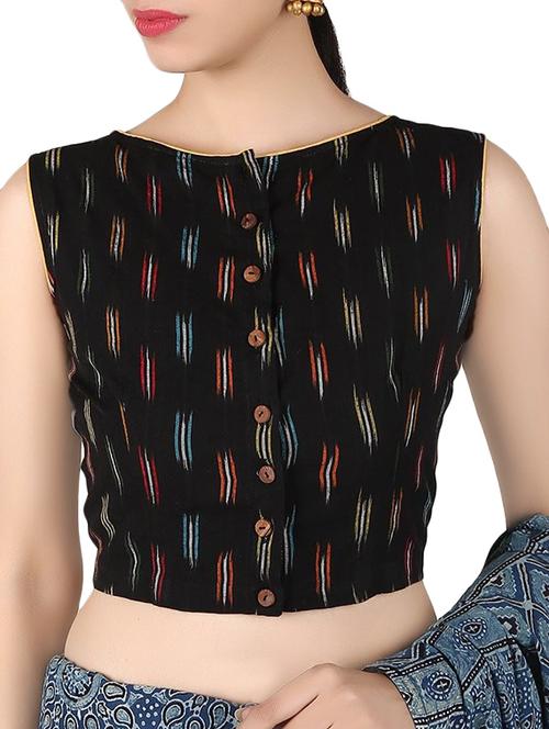 tjori black ikat blouse - 14192845 - Very Small Image - 1