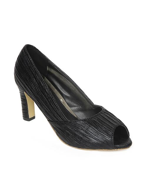 black faux leather slip on sandals - 14195677 - Very Small Image - 1