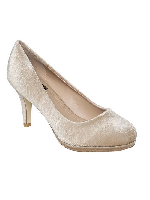beige velvet slip on pumps - 14195685 - Very Small Image - 1