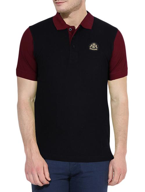 black cotton color block t-shirt - 14207485 - Very Small Image - 1
