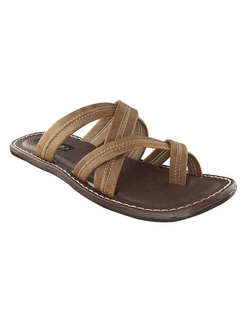 brown Leather slip on slipper - 14213403 - Very Small Image - 1