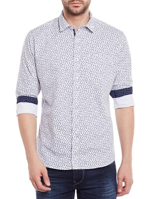 white cotton blend casual shirt - 14215332 - Very Small Image - 1