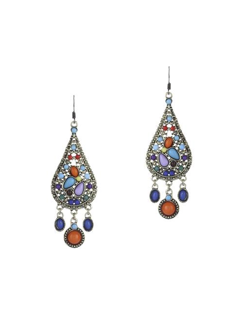 multi colored brass drop earrings - 14221773 - Very Small Image - 1