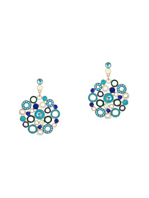 multi colored brass drop earrings - 14221786 - Very Small Image - 1