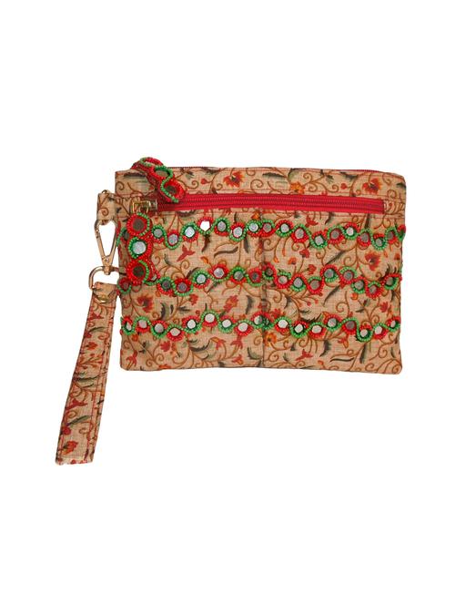 orange leatherette ethnic pouch - 14222477 - Very Small Image - 1