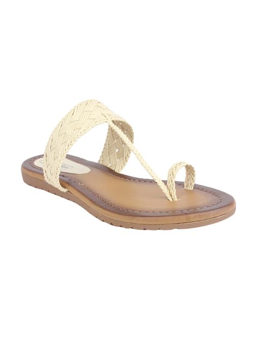beige one toe kolhapuri - 14223256 - Very Small Image - 1