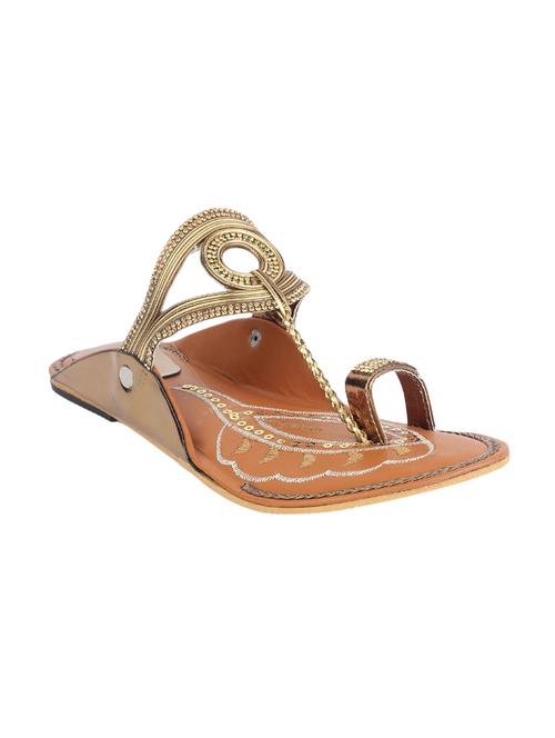 copper one toe kolhapuri - 14223257 - Very Small Image - 1
