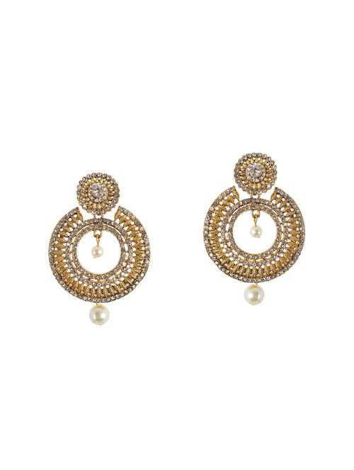 gold metal drop earring - 14224389 - Very Small Image - 1