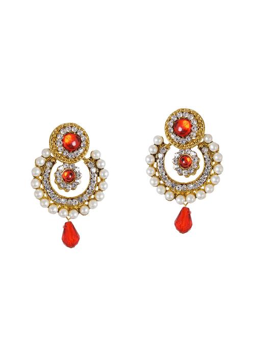 red metal drop earrings - 14224412 - Very Small Image - 1