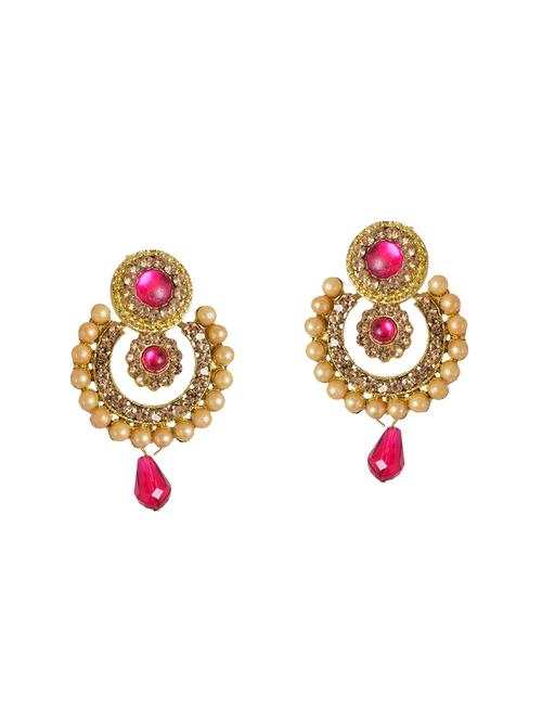 pink metal drop earring - 14224418 - Very Small Image - 1
