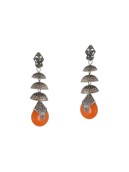 orange metal drop earrings - 14224470 - Very Small Image - 1