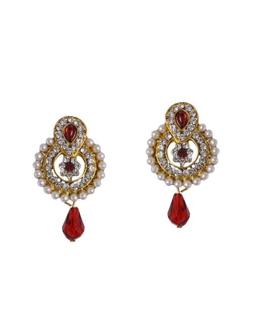 red metal drop earrings - 14224506 - Very Small Image - 1