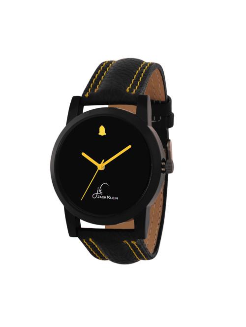 jack klein high quality fully black dial strap analogue wrist watch for men - 14234435 - Very Small Image - 1