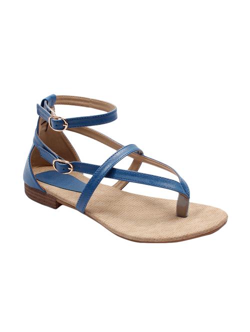 blue faux leather closed back sandals - 14235770 - Very Small Image - 1