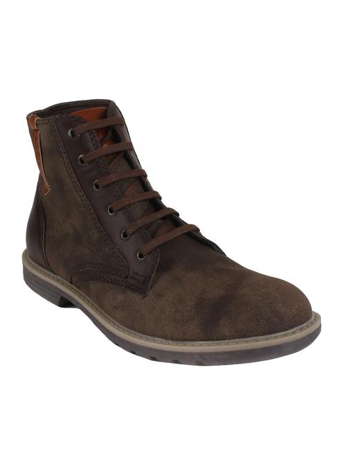 brown leatherette high ankle boot - 14240507 - Very Small Image - 1