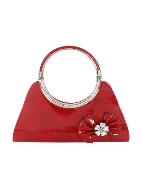 maroon leatherette clutch - 14248040 - Very Small Image - 1