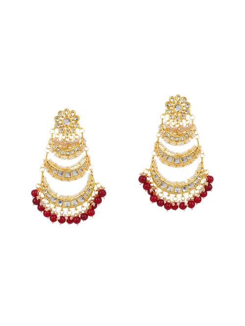 red brass chandballi earring - 14259466 - Very Small Image - 1