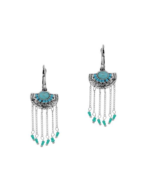 blue silver metal chandballi earrings - 14281132 - Very Small Image - 1