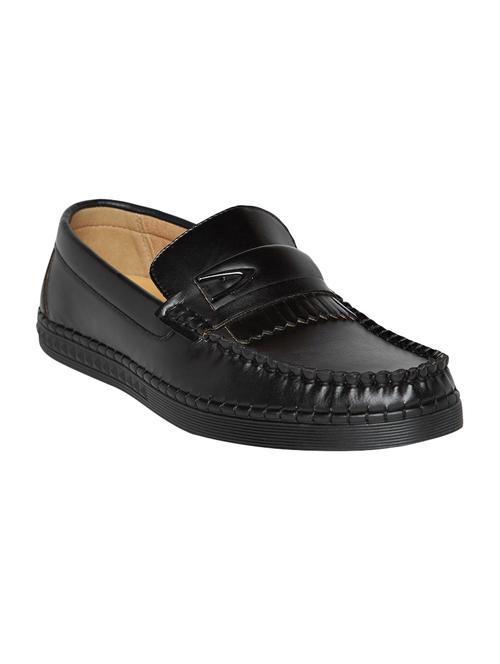 black leatherette slip on loafer - 14293234 - Very Small Image - 1