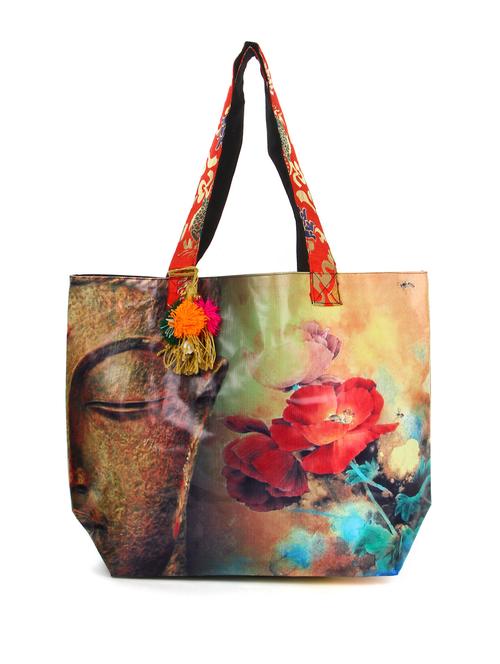 buddha bag with tibetan brocade handles - 14297 - Very Small Image - 1
