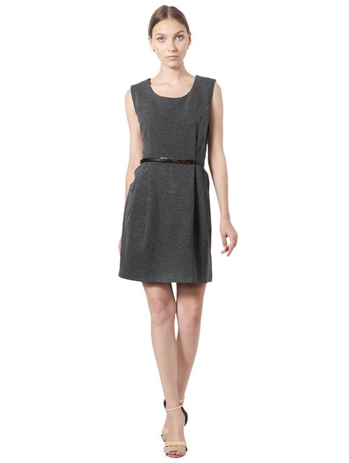 grey poly blend a-line dress - 14318392 - Very Small Image - 1