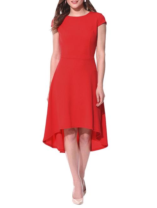 women's high low solid dress - 14319181 - Very Small Image - 1