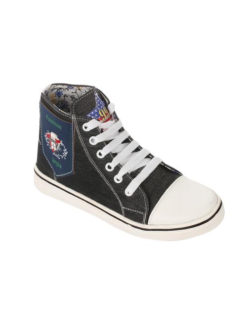 black denim laceup sneakers - 14319587 - Very Small Image - 1