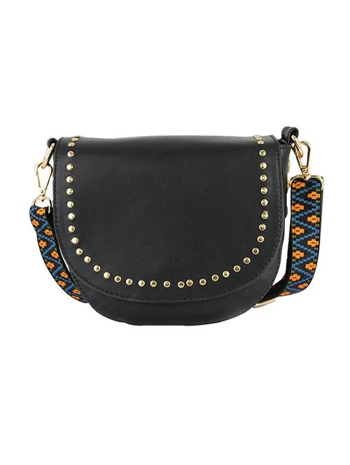 black leatherette regular sling bag - 14327556 - Very Small Image - 1