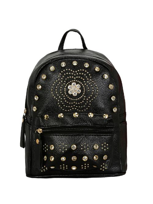 black leatherette fashion backpack - 14339864 - Very Small Image - 1