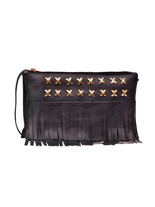 black leatherette regular sling bag - 14340365 - Very Small Image - 1