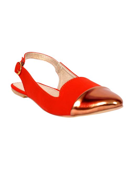 orange faux leather back strap sandals - 14345184 - Very Small Image - 1