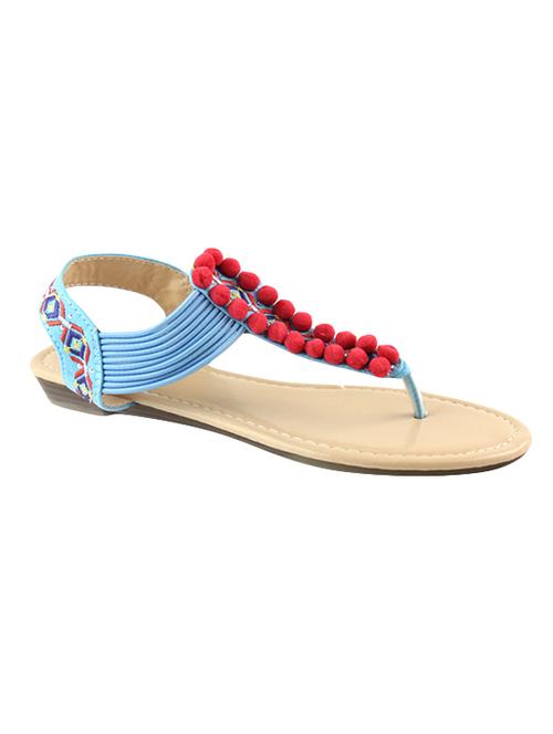 blue pu back strap sandals - 14350082 - Very Small Image - 1