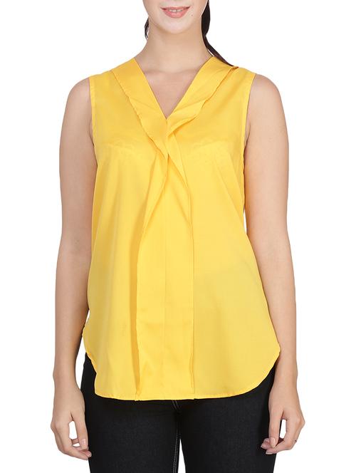yellow crepe regular top - 14352169 - Very Small Image - 1