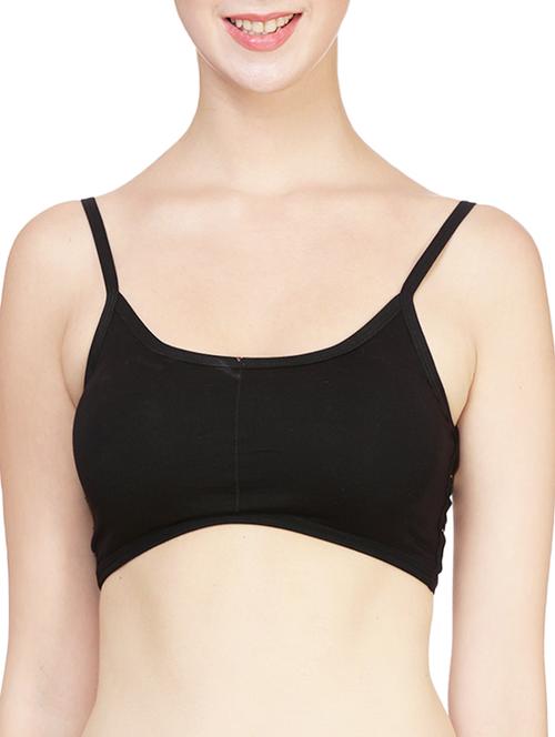 black cotton blend sports bra - 14352186 - Very Small Image - 1