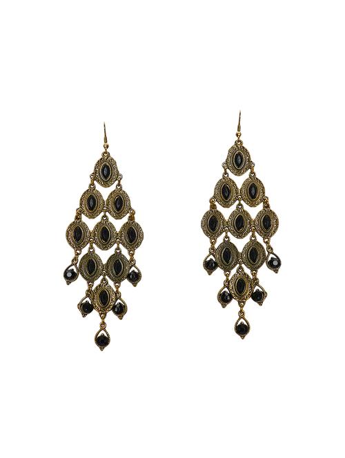 lass vogue studded chandelier earrings - 14359920 - Very Small Image - 1