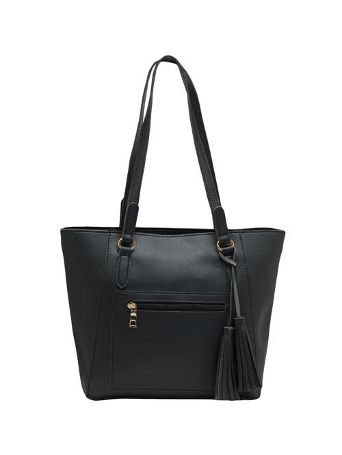 black leatherette regular handbag - 14360728 - Very Small Image - 1