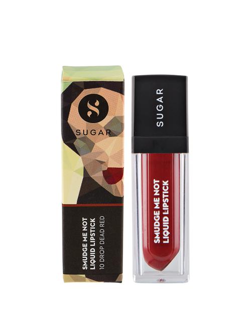 sugar smudge me not liquid lipstick - 10 drop dead red (red) - 14362710 - Very Small Image - 1