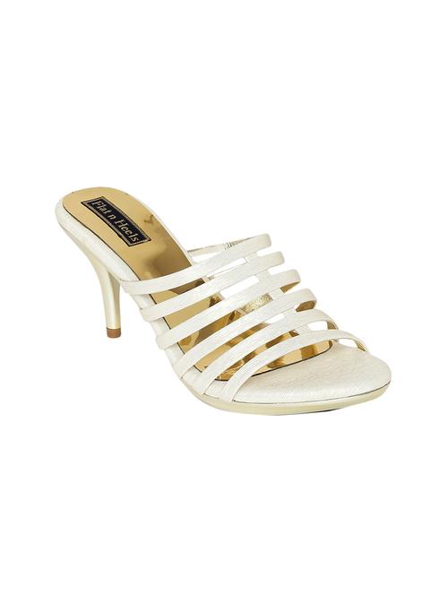 white faux leather slip on sandals - 14366916 - Very Small Image - 1