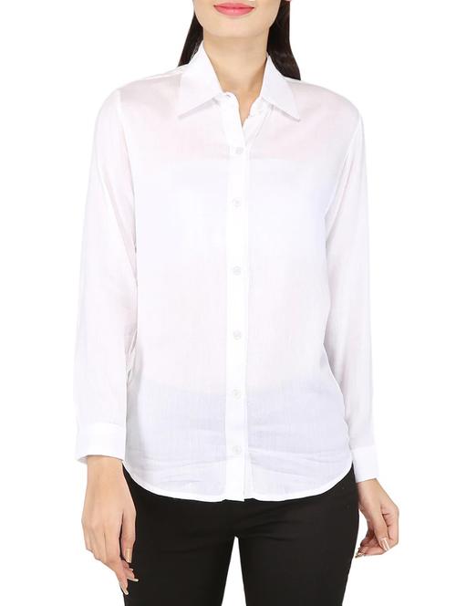 white viscose regular shirt - 14376909 - Very Small Image - 1