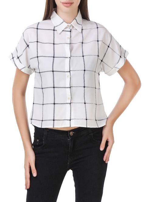 white poly crepe shirt - 14380724 - Very Small Image - 1