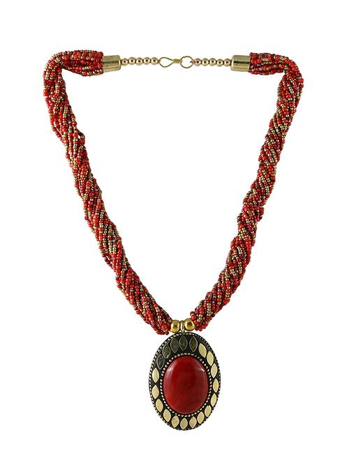 red metal short necklace - 14387907 - Very Small Image - 1