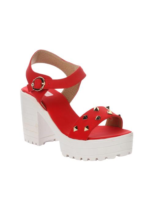 red ankle strap sandal - 14411933 - Very Small Image - 1
