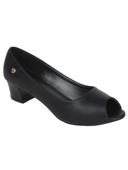 black faux leather slip on sandals - 14412675 - Very Small Image - 1