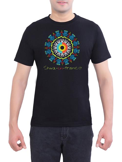 black cotton chest print tshirt - 14413747 - Very Small Image - 1