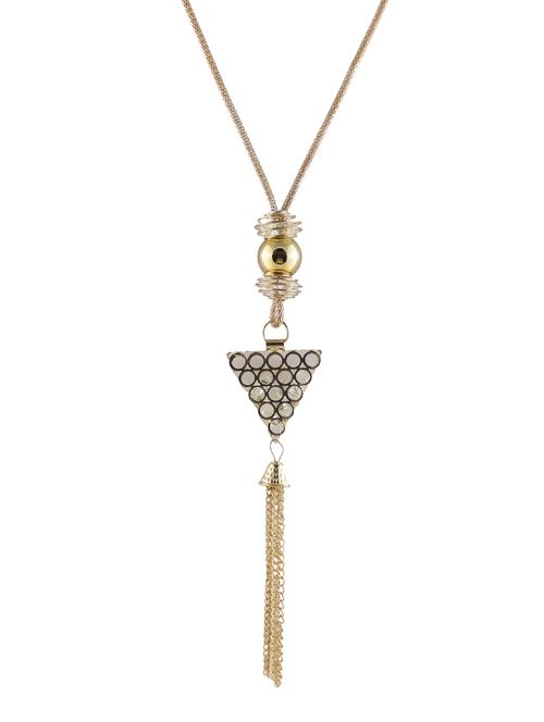 gold metal long necklace - 14429355 - Very Small Image - 1