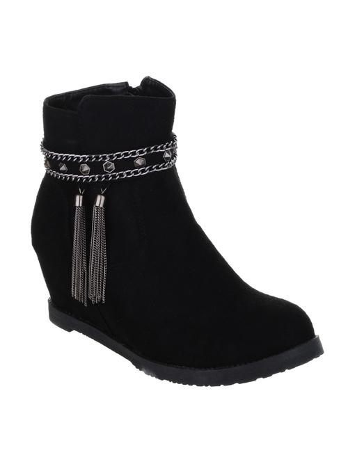black faux leather ankle boot - 14431954 - Very Small Image - 1