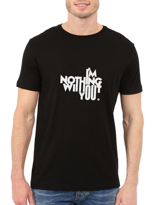 black cotton t-shirt - 14439201 - Very Small Image - 1