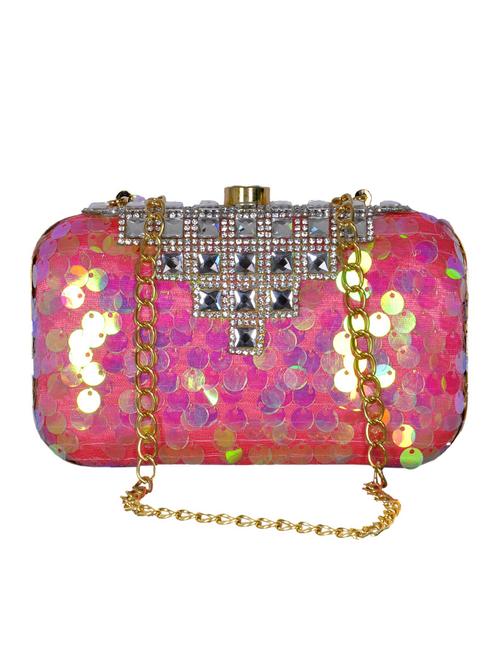 pink polyester box clutch - 14453366 - Very Small Image - 1
